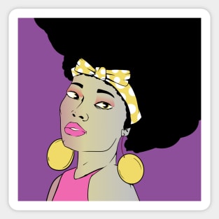 Black Woman Retro Portrait Sticker